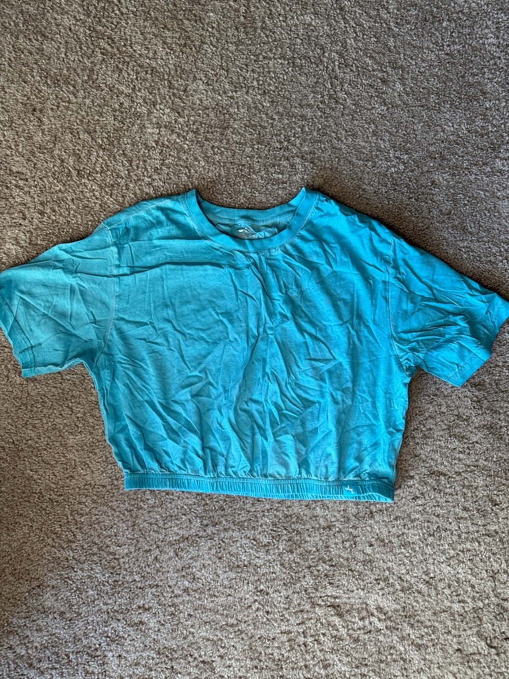 JoyLab Turquoise Cropped Crew Tee